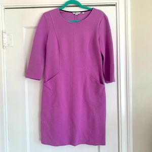 Boden 3/4 Sleeve Lavender Sheath Dress with pockets